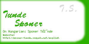 tunde sponer business card